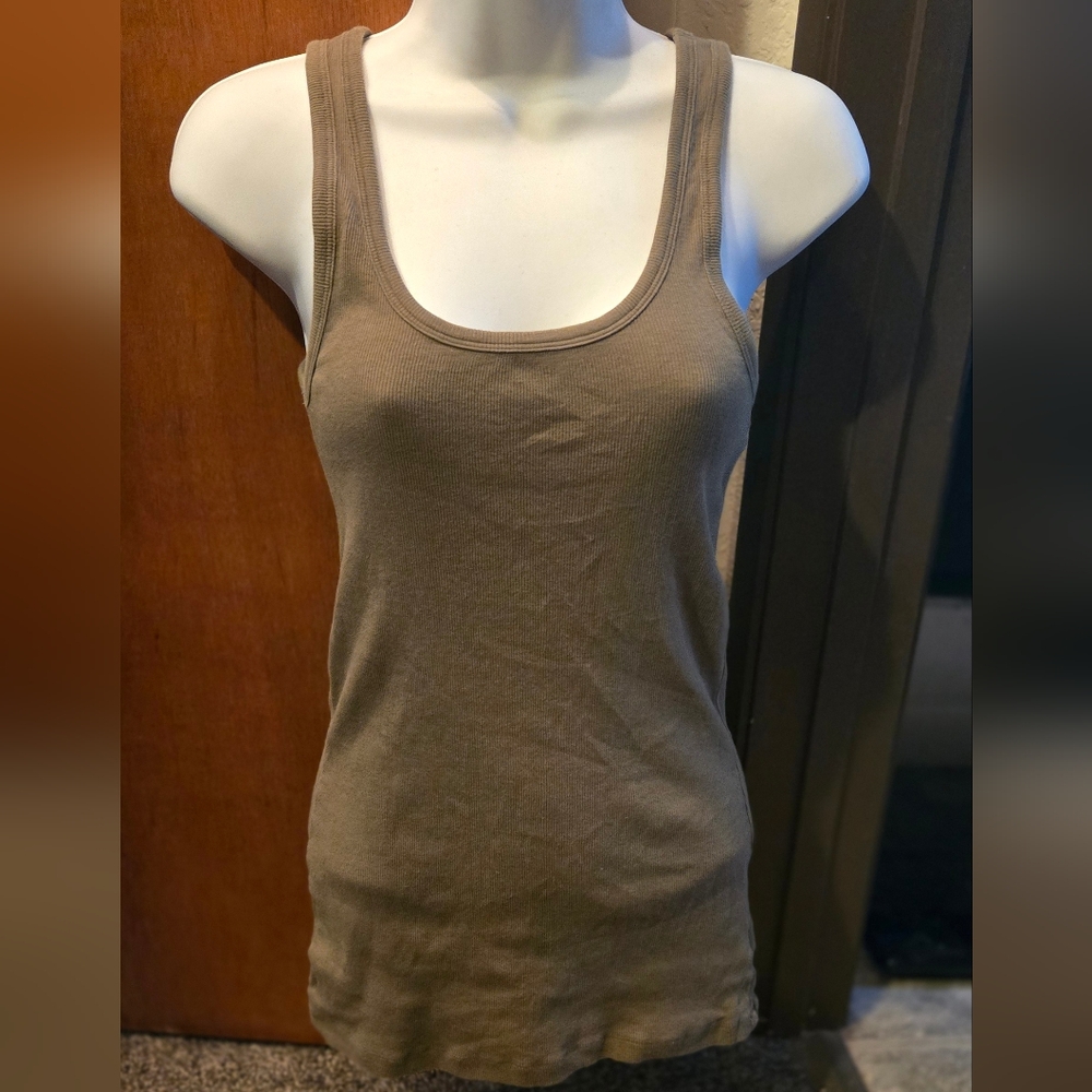 Gap FAVORITE tank top olive green/brown NEW no tags never worn szM - Picture 2 of 5